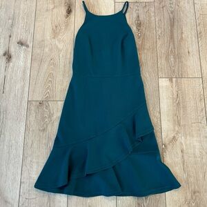 Studio City Teal Sleeveless Ruffle Dress Formal Mini Dress Holiday Dress Size 0